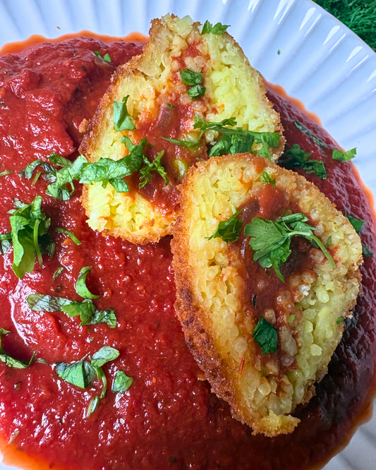Vegan Arancini Tomato and Pea Arancini and Sauce - 350g (GF)