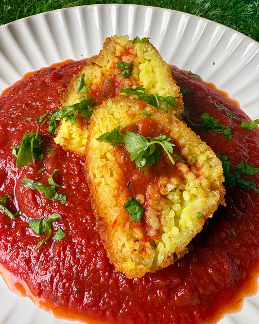 Vegan Arancini Tomato and Pea Arancini and Sauce - 350g (GF)